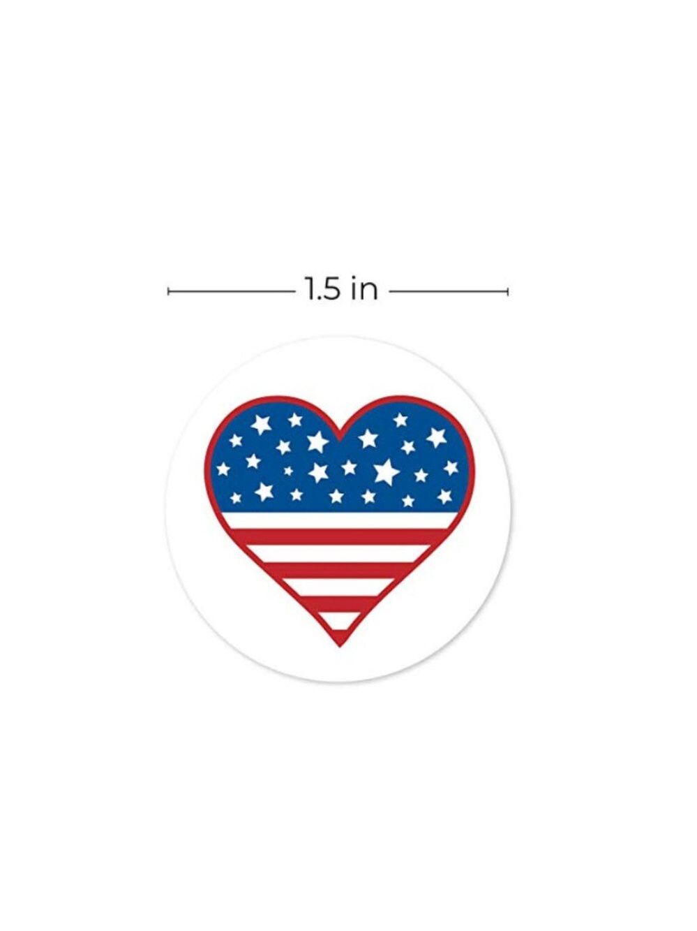 500 American Flag Heart wafer Stickers Patriotic - Picture 6 of 6